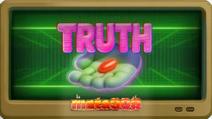 Tampilan layar permainan slot Truth dengan tema konspirasi yang misterius